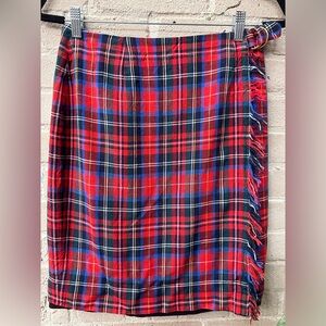Vintage 90s Plaid Mini JH Collectibles Red Tartan Skirt ILGWU 28” Waist Small